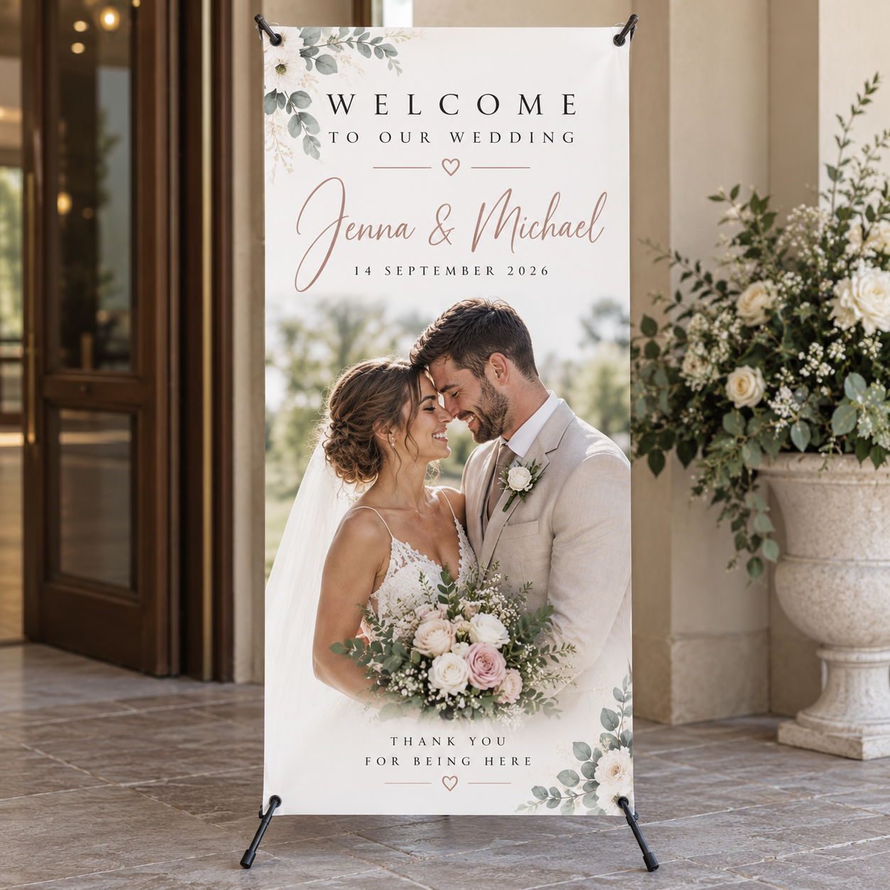 Wedding welcome X banner