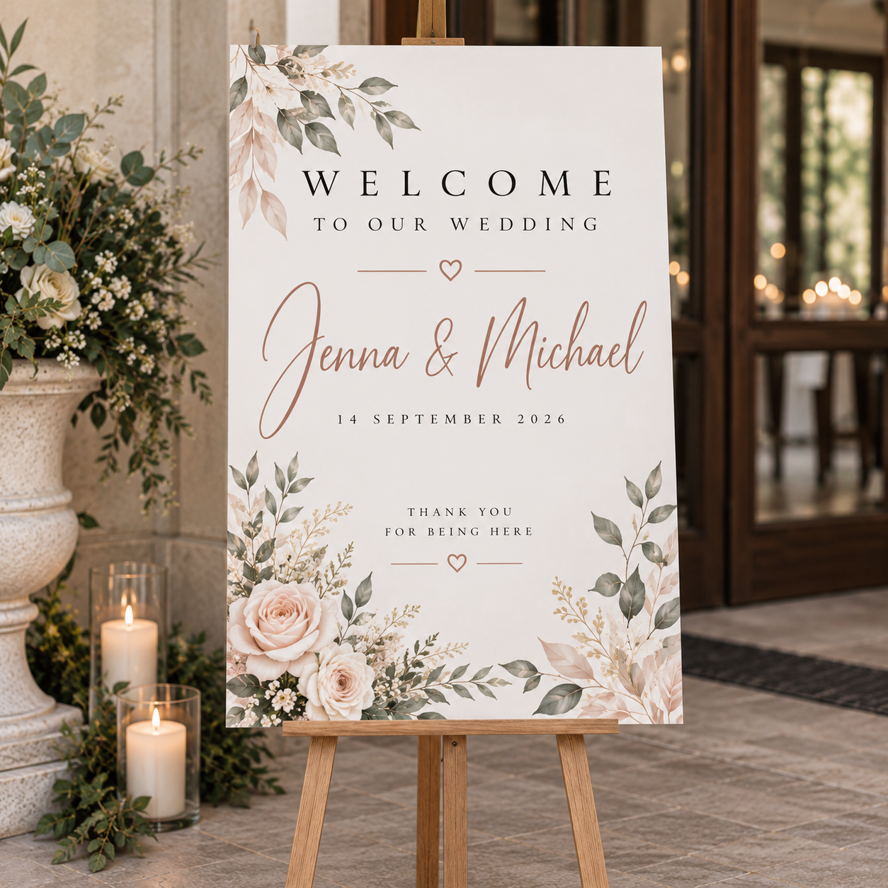 A1 wedding welcome board