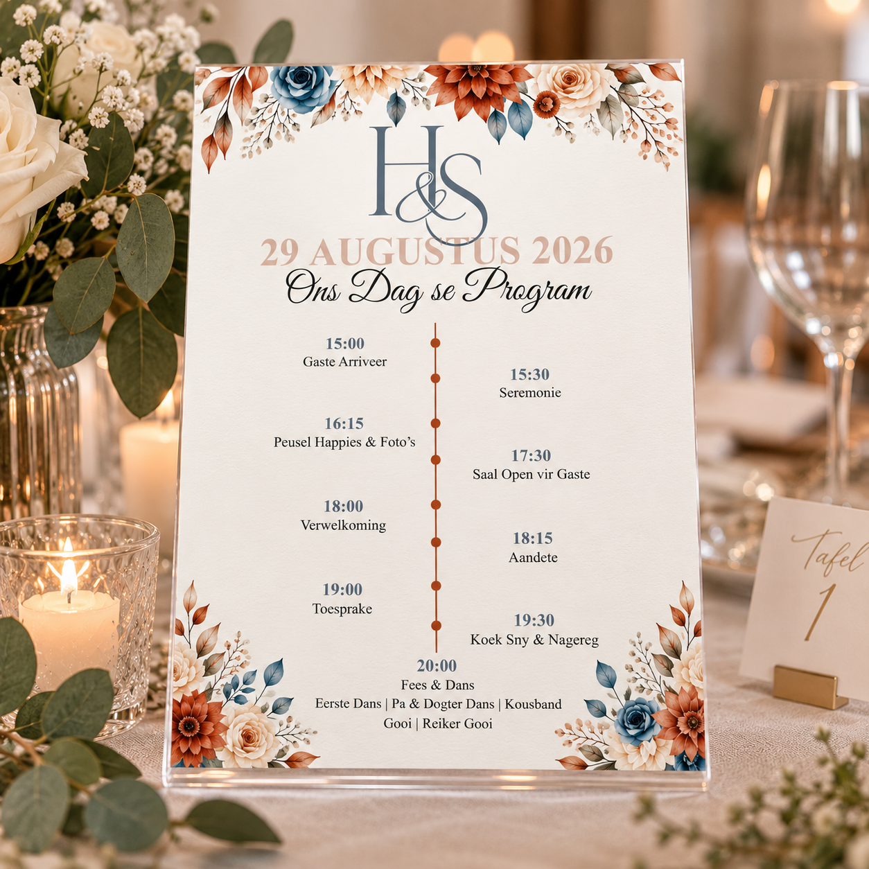 Wedding timelines and menus